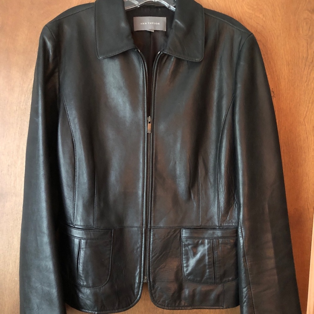 Ann Taylor Leather Jacket Size L